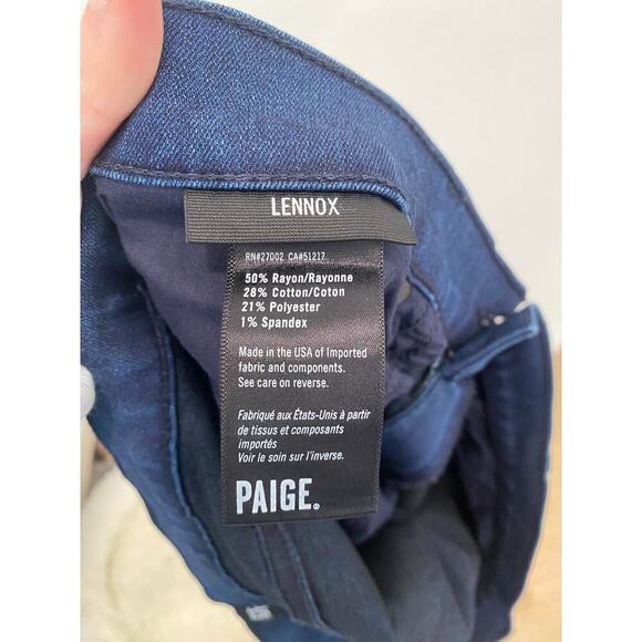 Paige Lennox Slim Men's Jeans Dark Blue Size 38 NWOT Inseam 33" - Picture 4 of 5